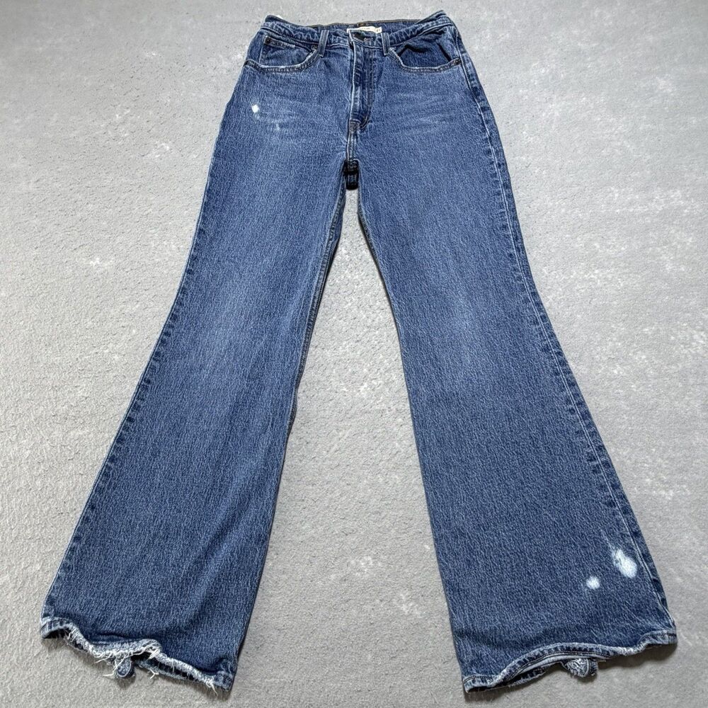 Levis Premium 70s High Flare Jeans Women’s Size 27 Medium Wash Denim Retro